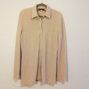 Huey Waltzer Gold Dress Button Down Shirt